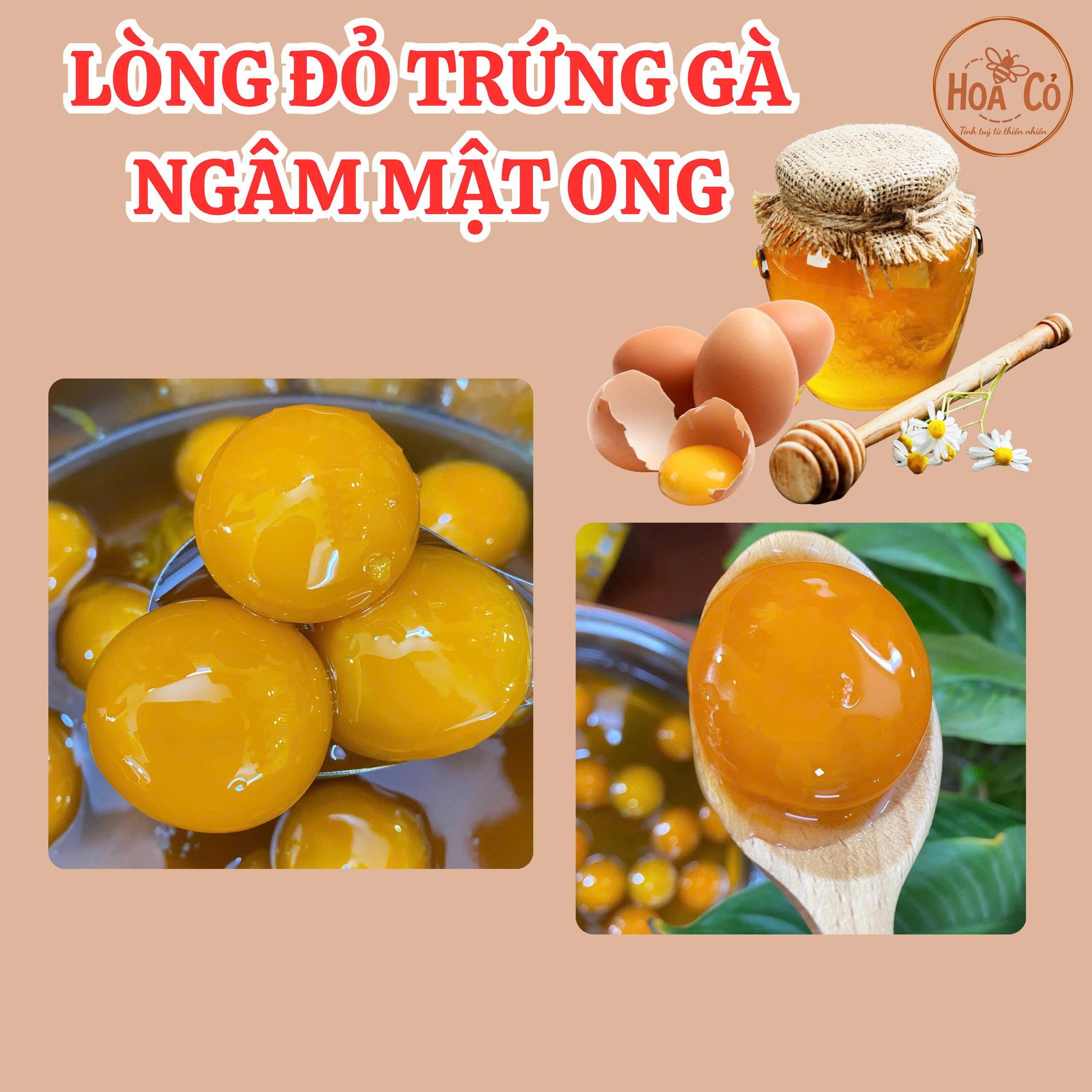 Lòng đỏ trứng gà ngâm mật ong - Hàng đặt trước 1 Trứng gà ngâm mật ong