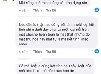 Mật ong nguyên chất kết tinh mảng đường khi để ở nhiệt độ thường là thật hay giả? 20 E29c1f60 0210 45bb Be2e D8629c9e26c0